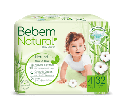 Bebem Natural Nappies Size 4 32 Pack